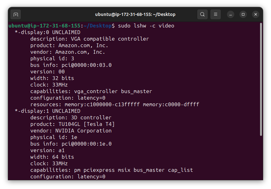 Check Video Card in Ubuntu Operating System