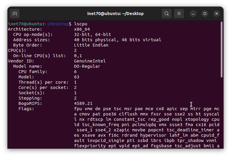 cpu check in ubuntu