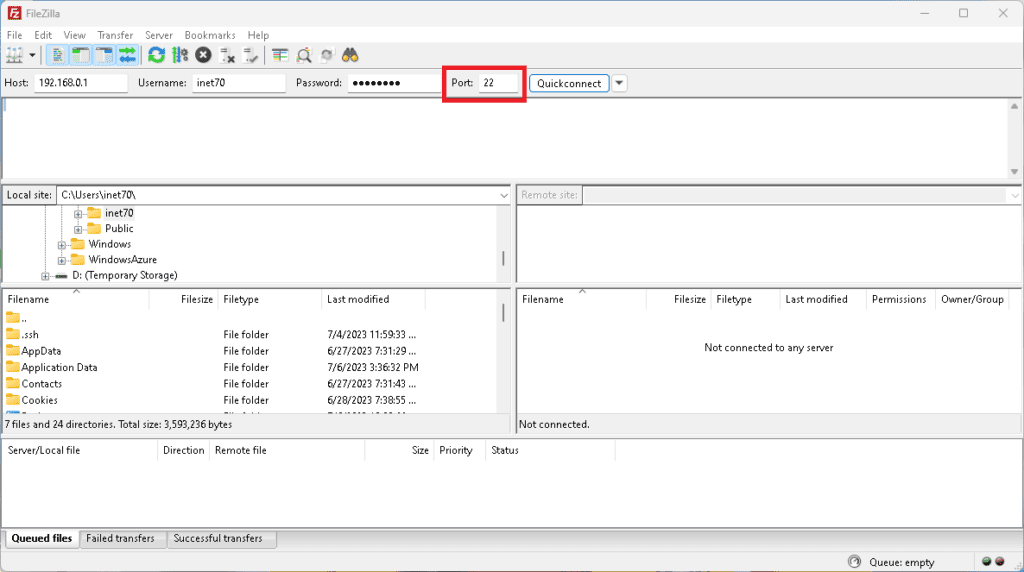 filezilla sftp file transfer