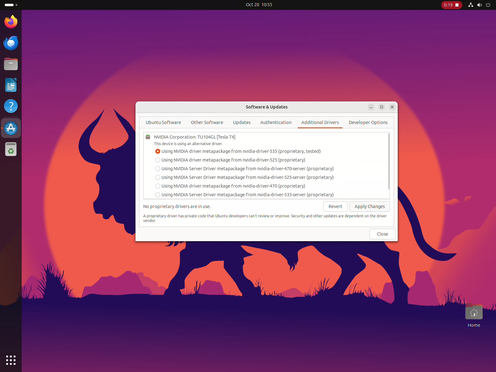 Select The Latest Nvidia Drivers from the Softwares and Updates in Ubuntu