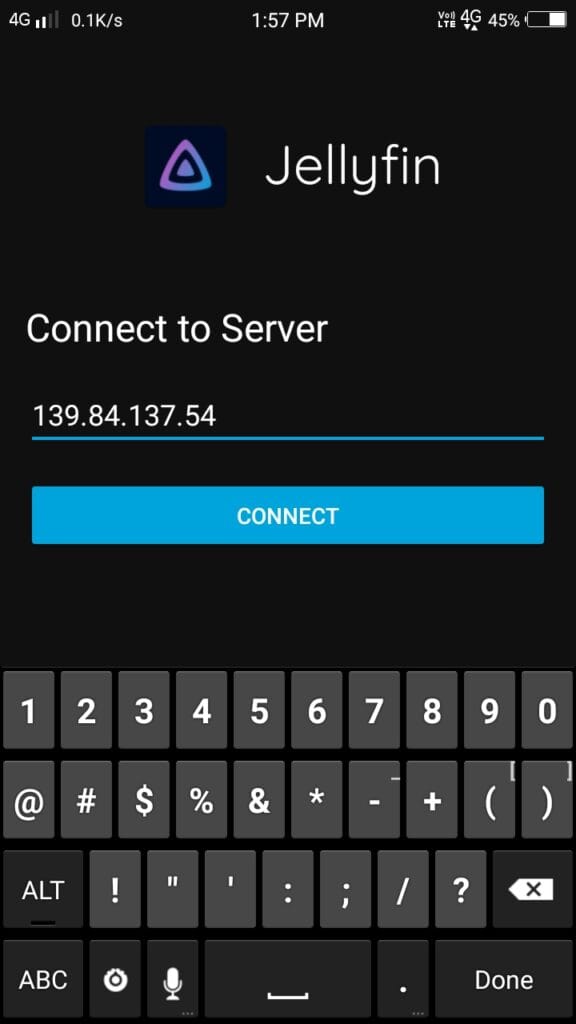 jellyfin mobile app server login