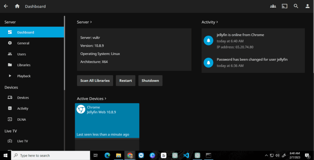 jellyfin setup successfully
