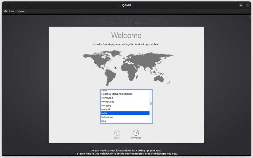 MacOS welcome page