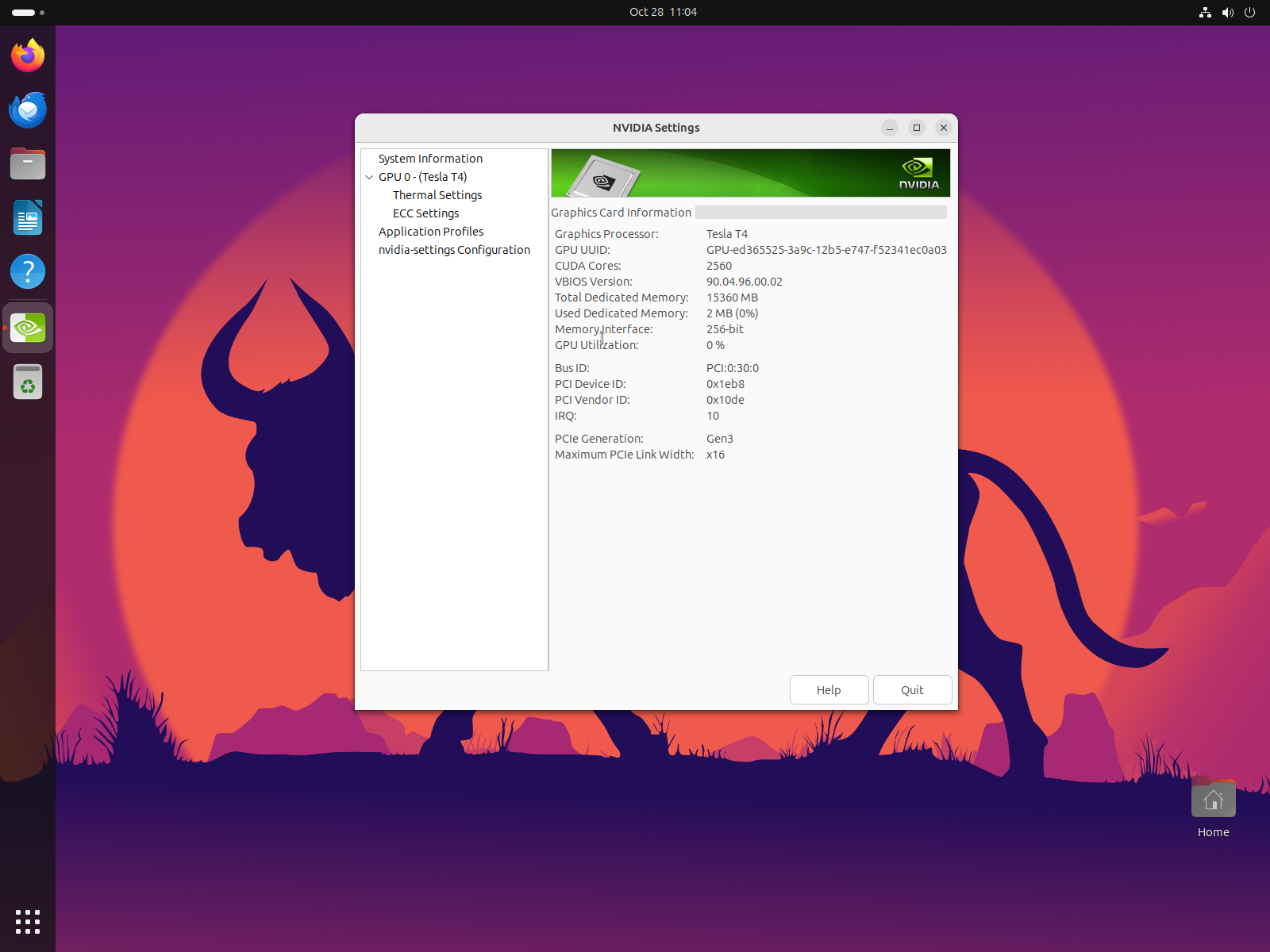 Nvidia Drivers Control Panel in Ubuntu