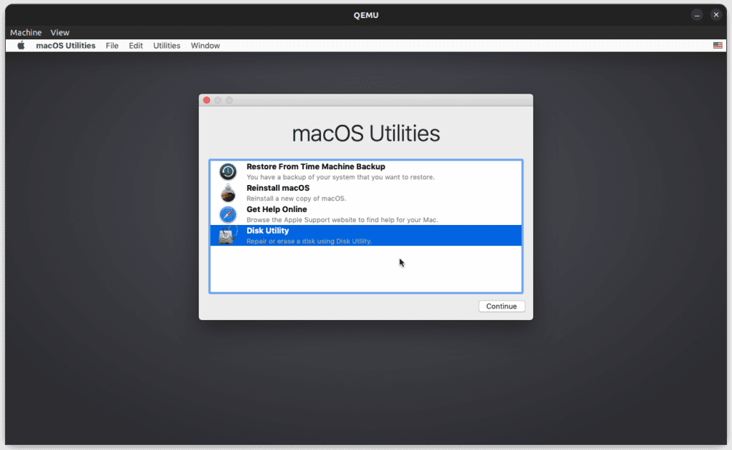 MacOS Setup page in Sosumi