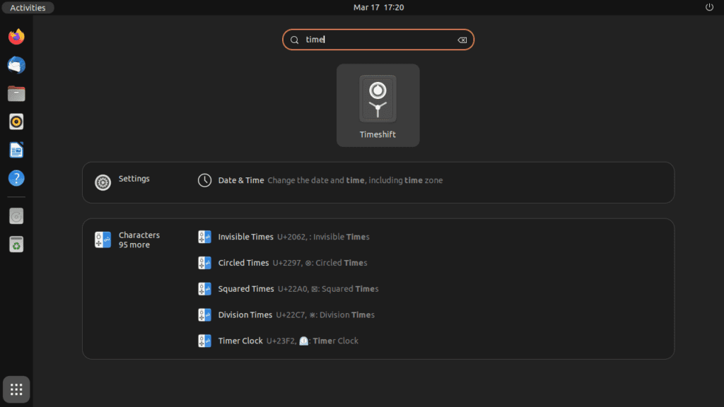 Timeshift Tool