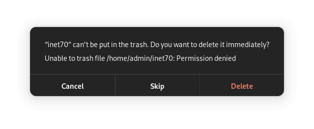 unable to delete directory