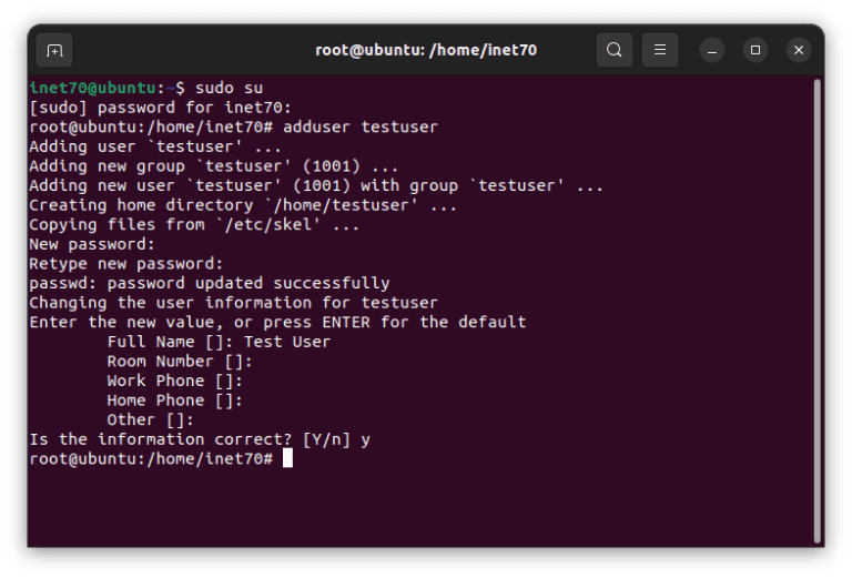 create new user in ubuntu