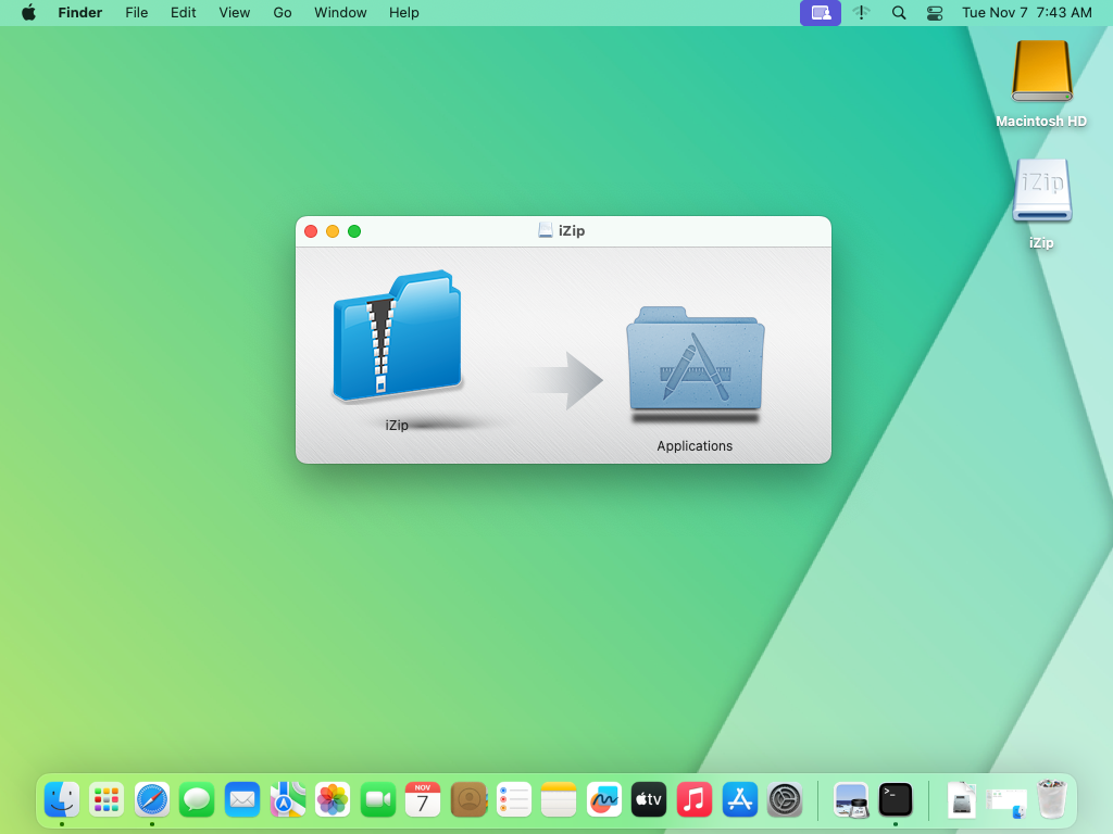 install izip in macOS