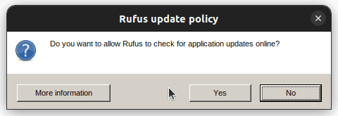 rufus update policy window