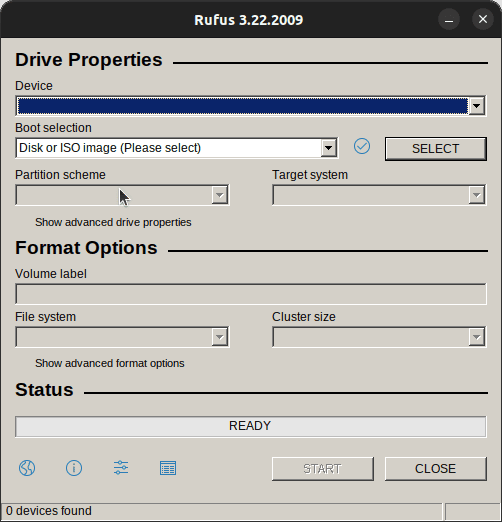 rufus software is running sucessfully in linux