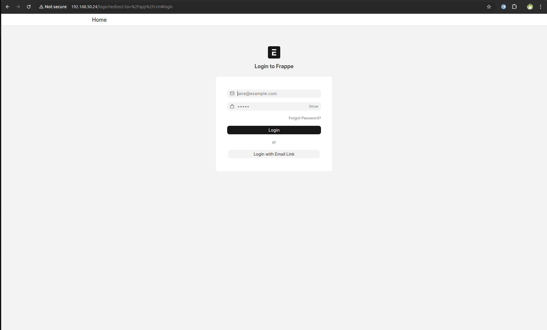 When ERPNext Installation on Raspberry Pi then home. 