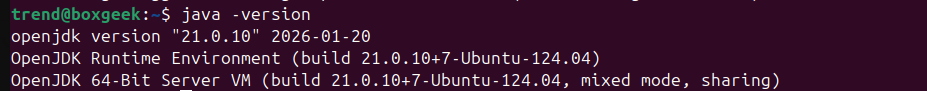 Java 21 installation for Axelor.