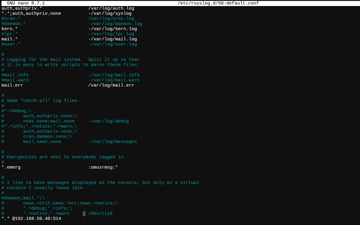 Client server config file