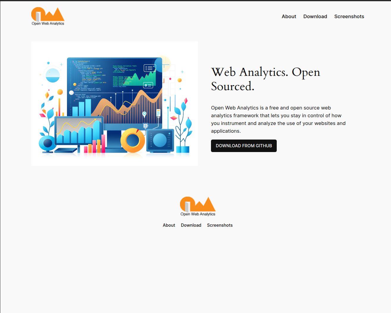 Open Web Analytics's Home Page Image.