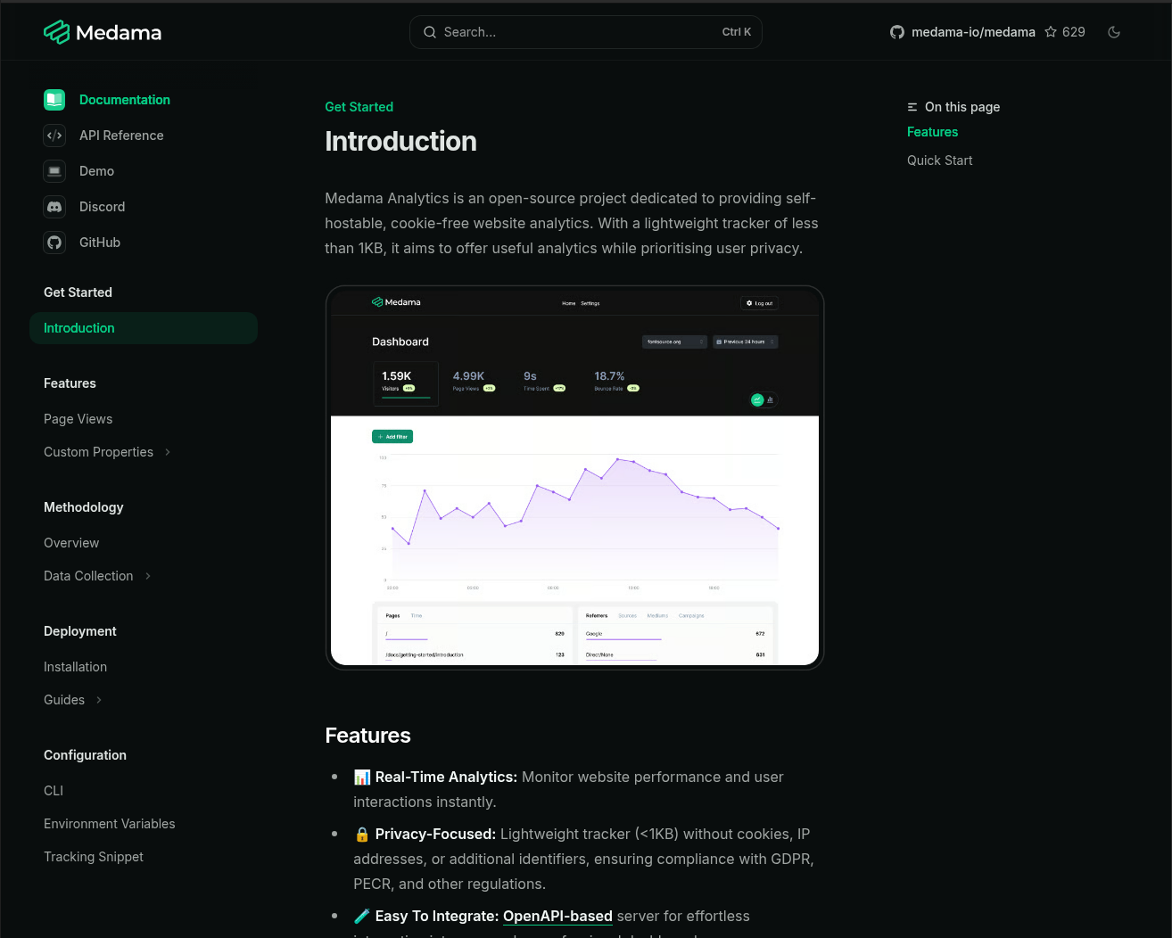 Medama's home page image.