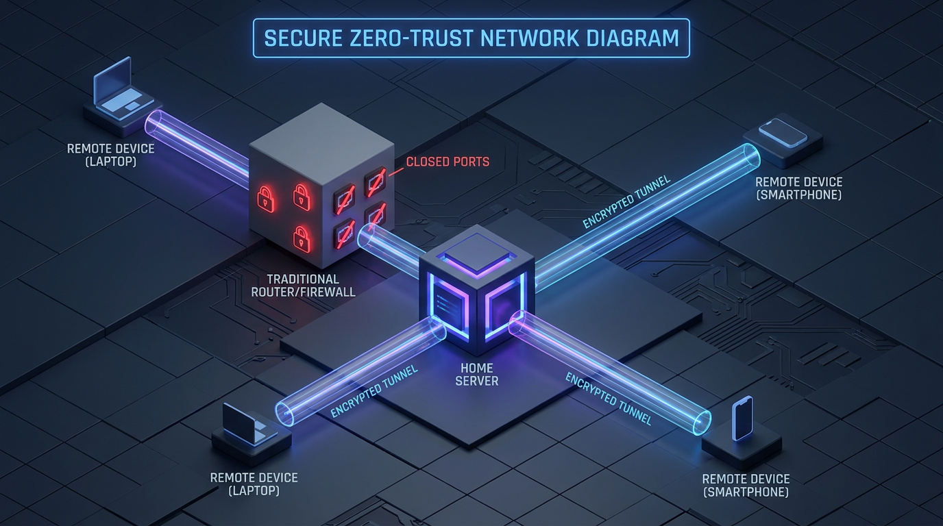 Secure Network Diagram for home server.