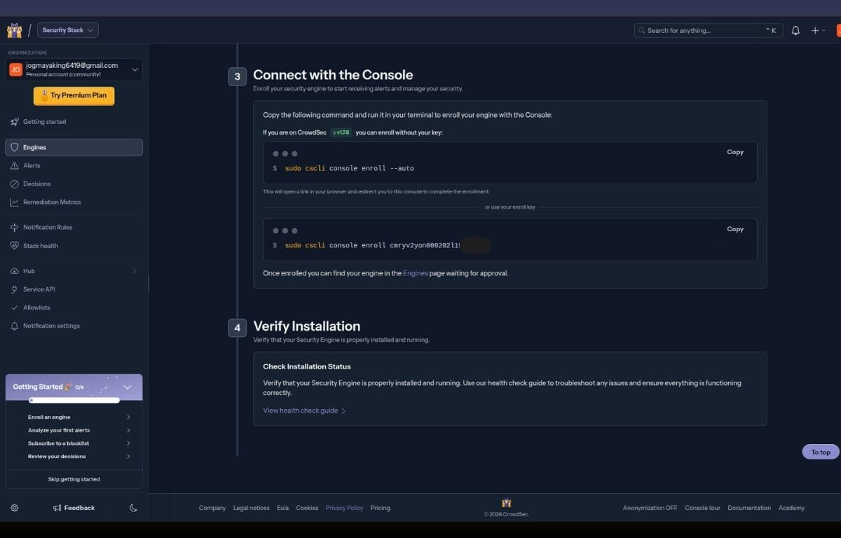 CrowdSec Dashboard.