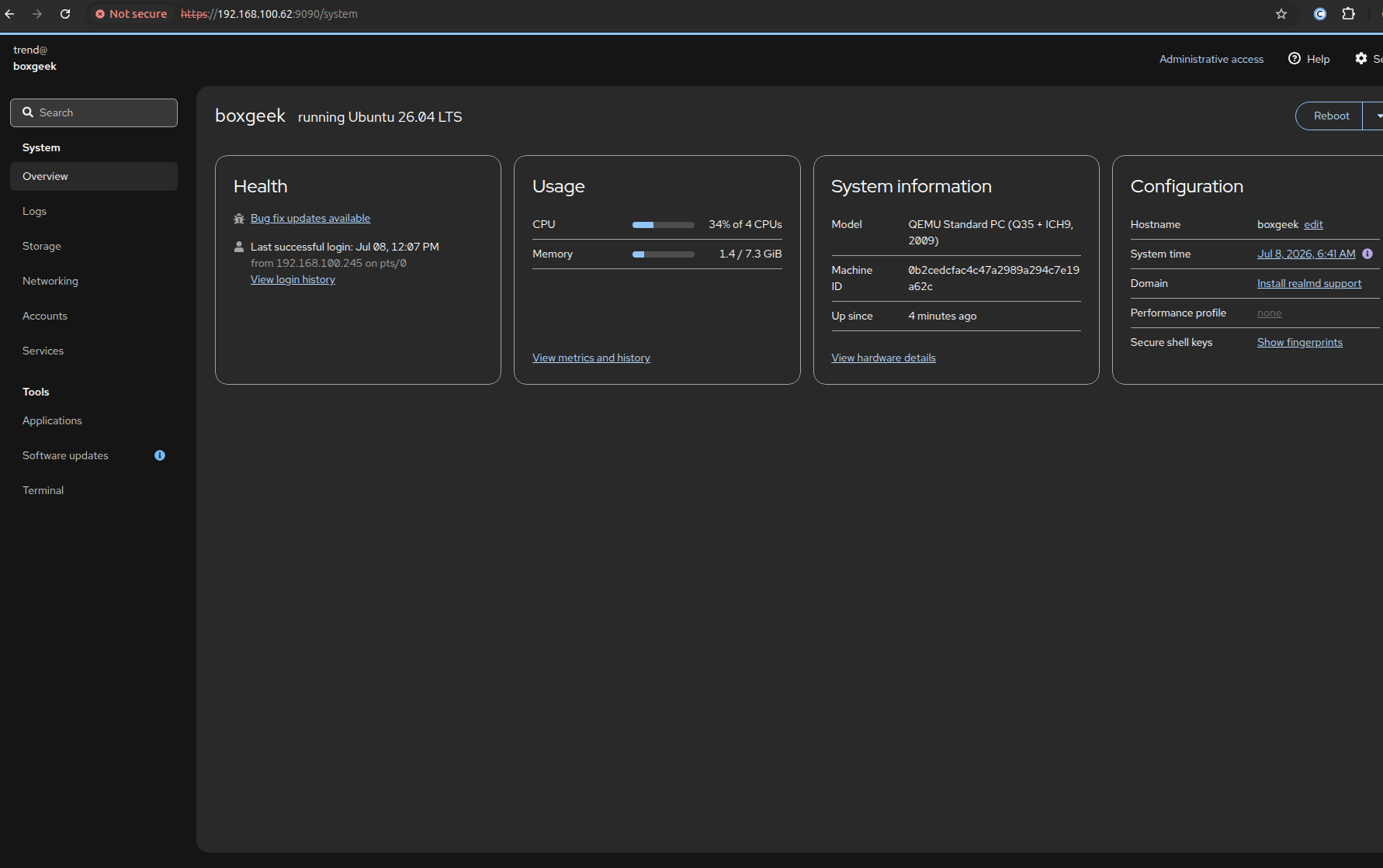 web console easy to handle.