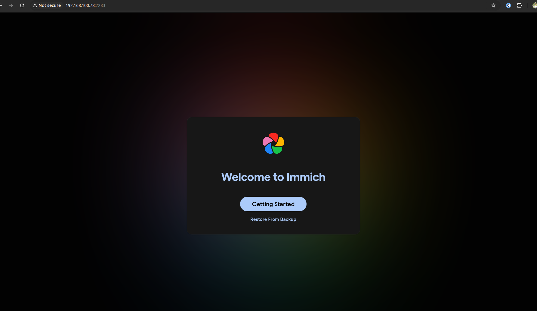 Immich home page.
