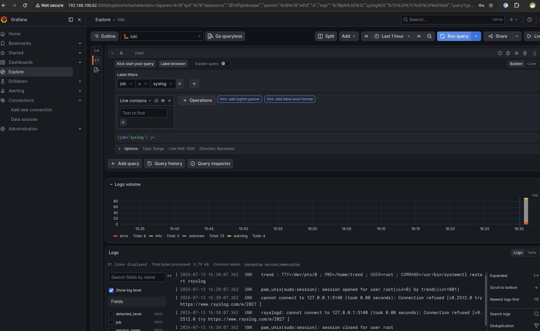 your server's system logs