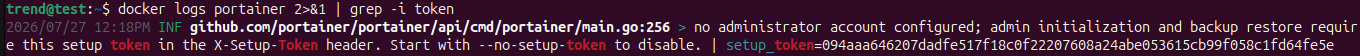 Output for docker's token.