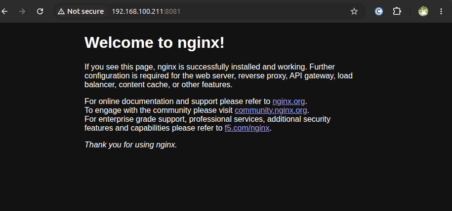nginx page.