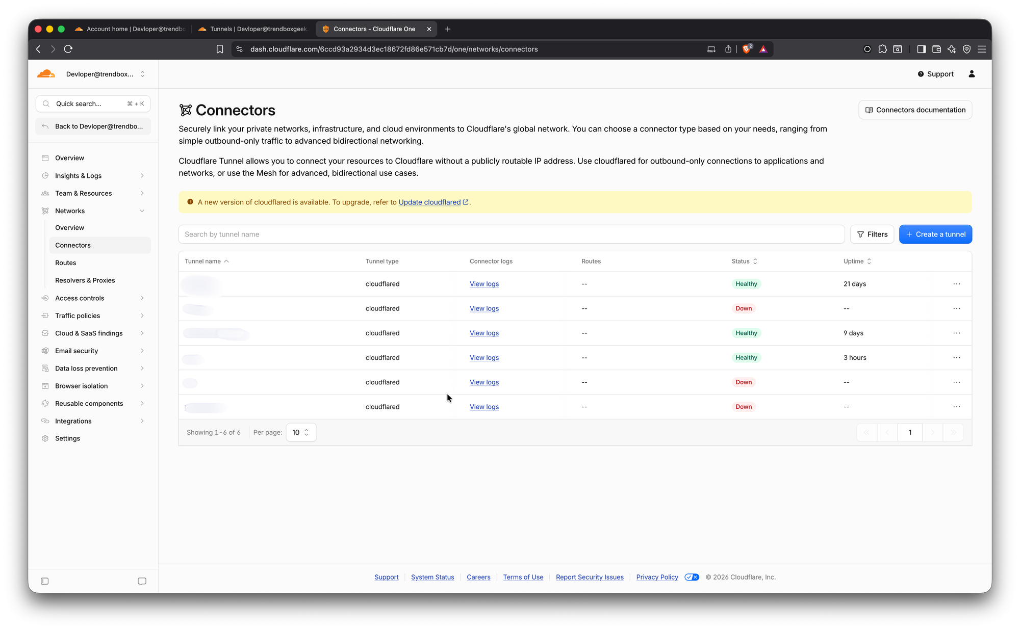 Cloudflare Tunnel Connectors