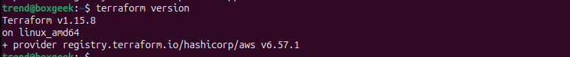 Terraform version.