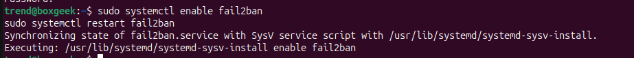 enable and restart fail2ban service.