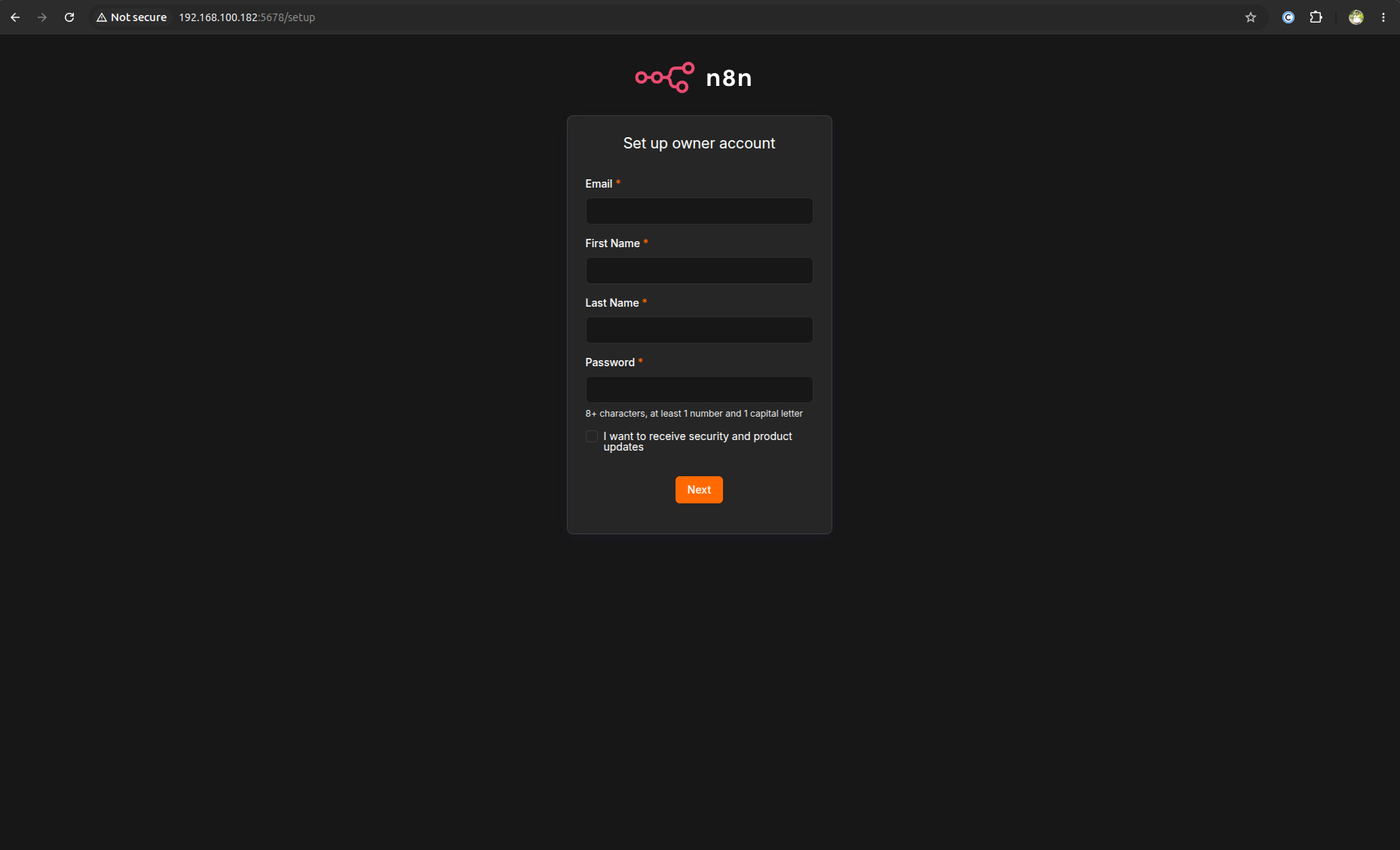 n8n's home page.