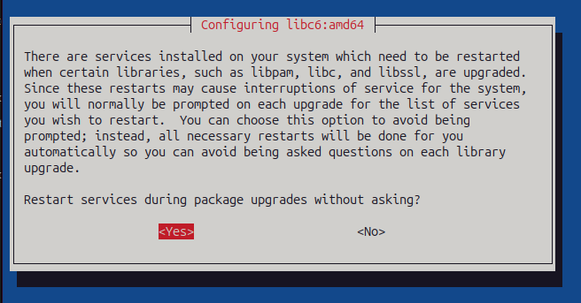 Configuration libc6.