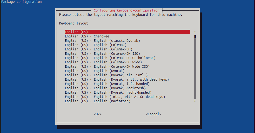 Keyboard layout.