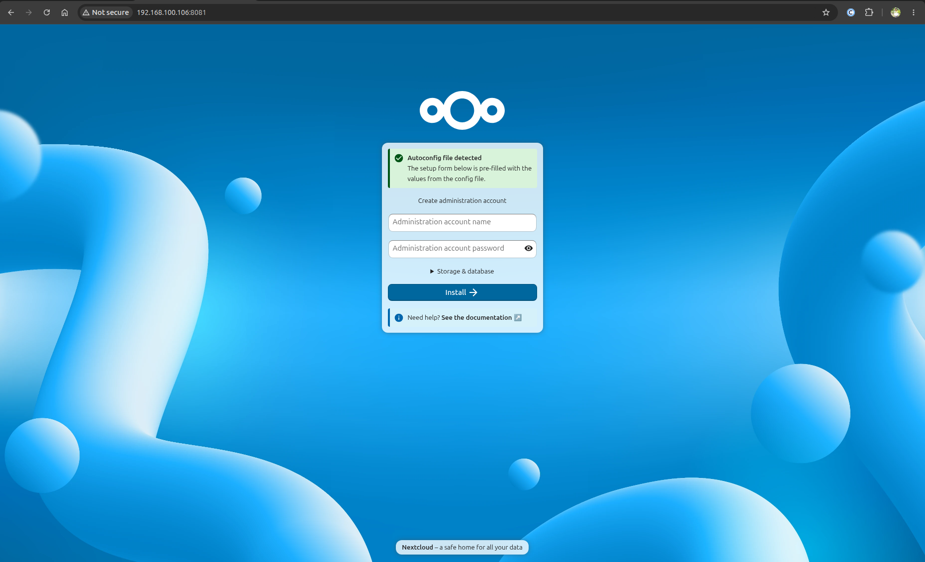 Nextcloud's home page.