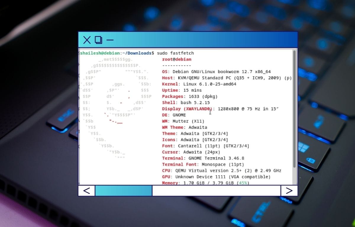 fastfetch on debian (thumbnail)