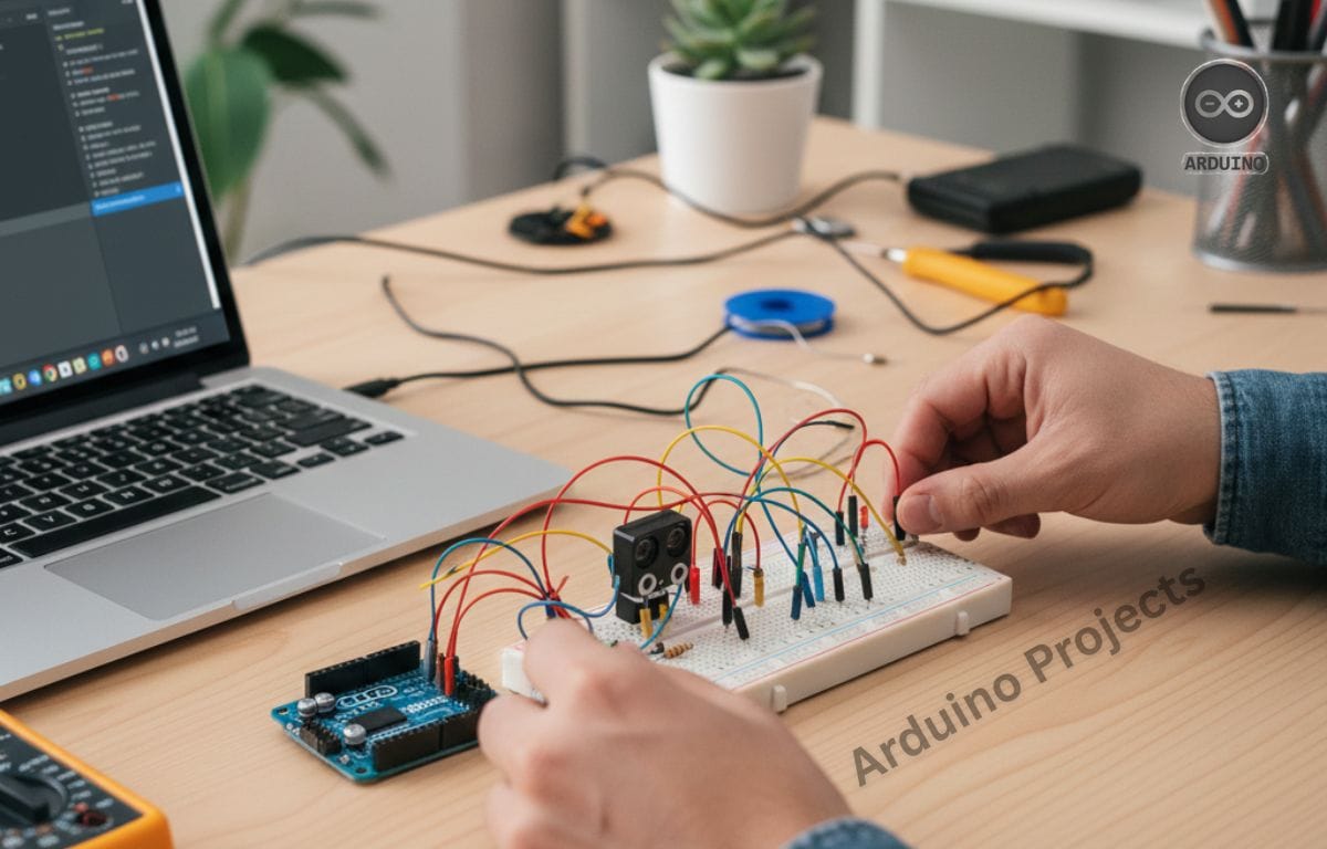 Arduino projects using Arduino Uno board with Sensors and breadboard.