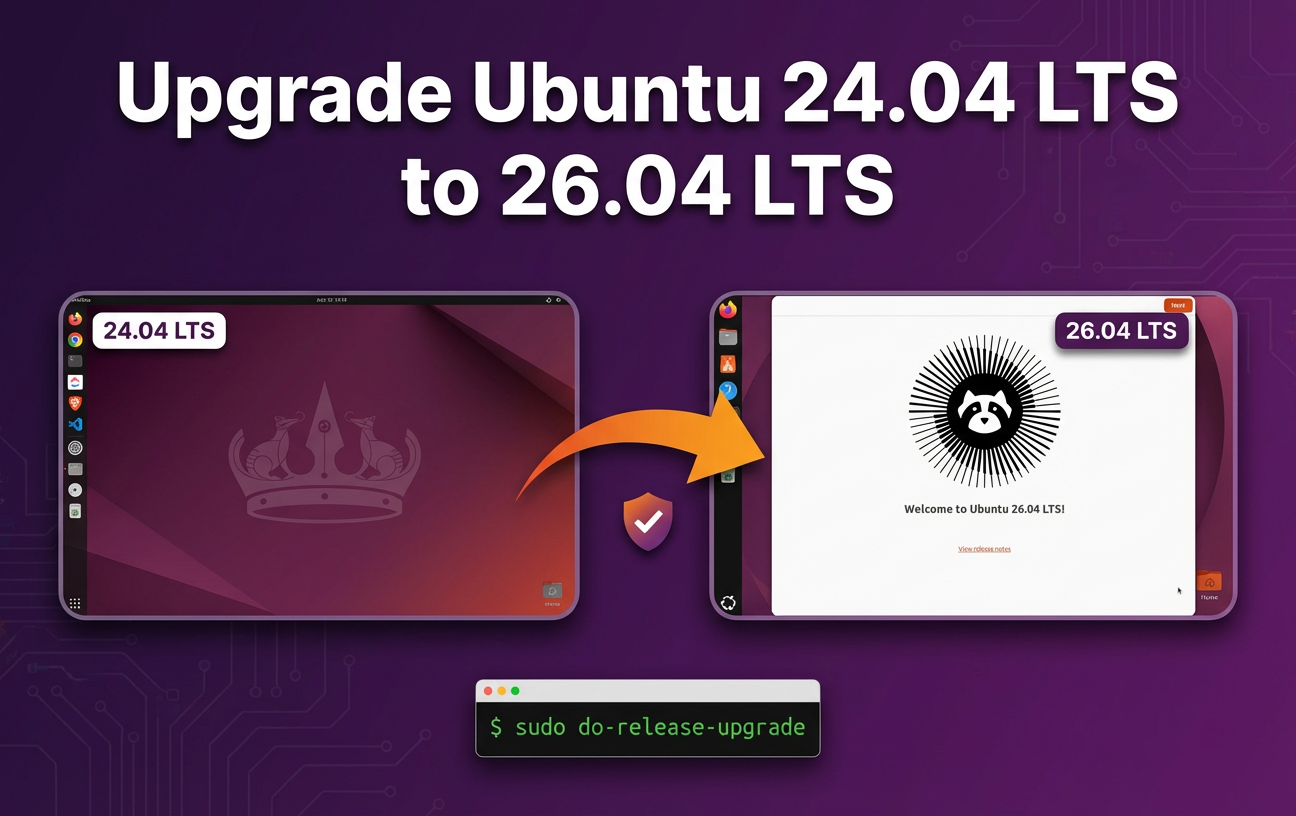 Upgrade Ubuntu 24.04 LTS to 26.04 LTS